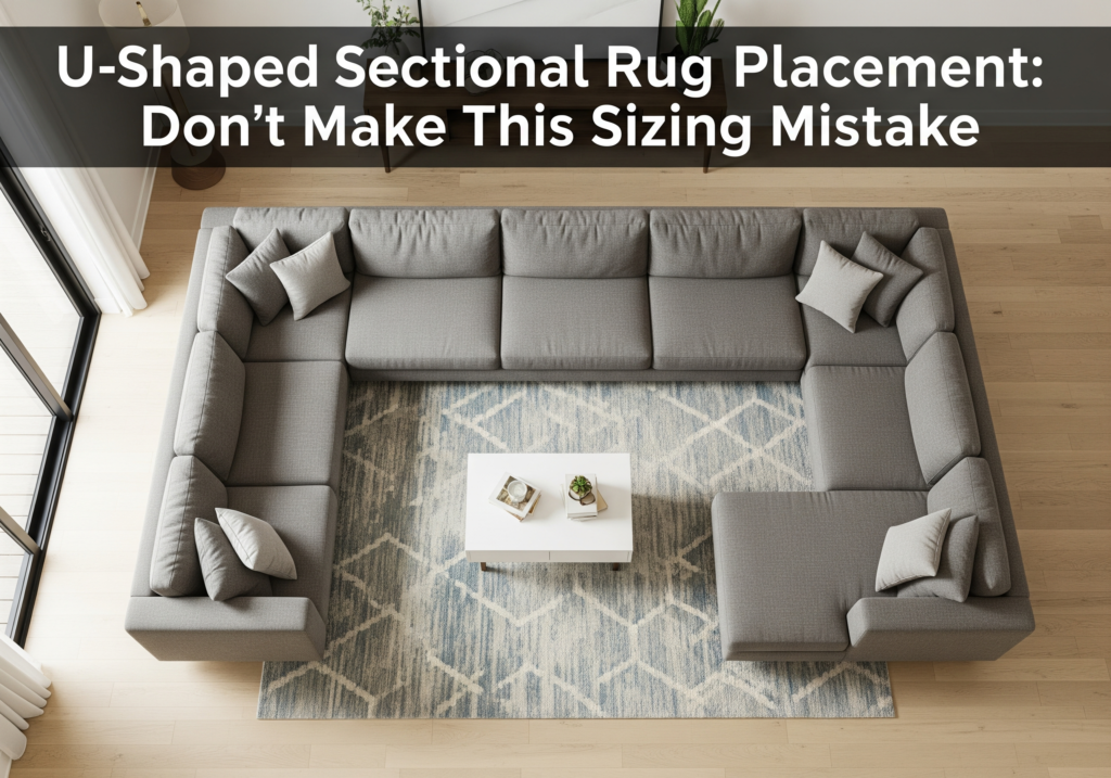 U-Shaped Sectional Rug Placement: Don’t Make This Sizing Mistake